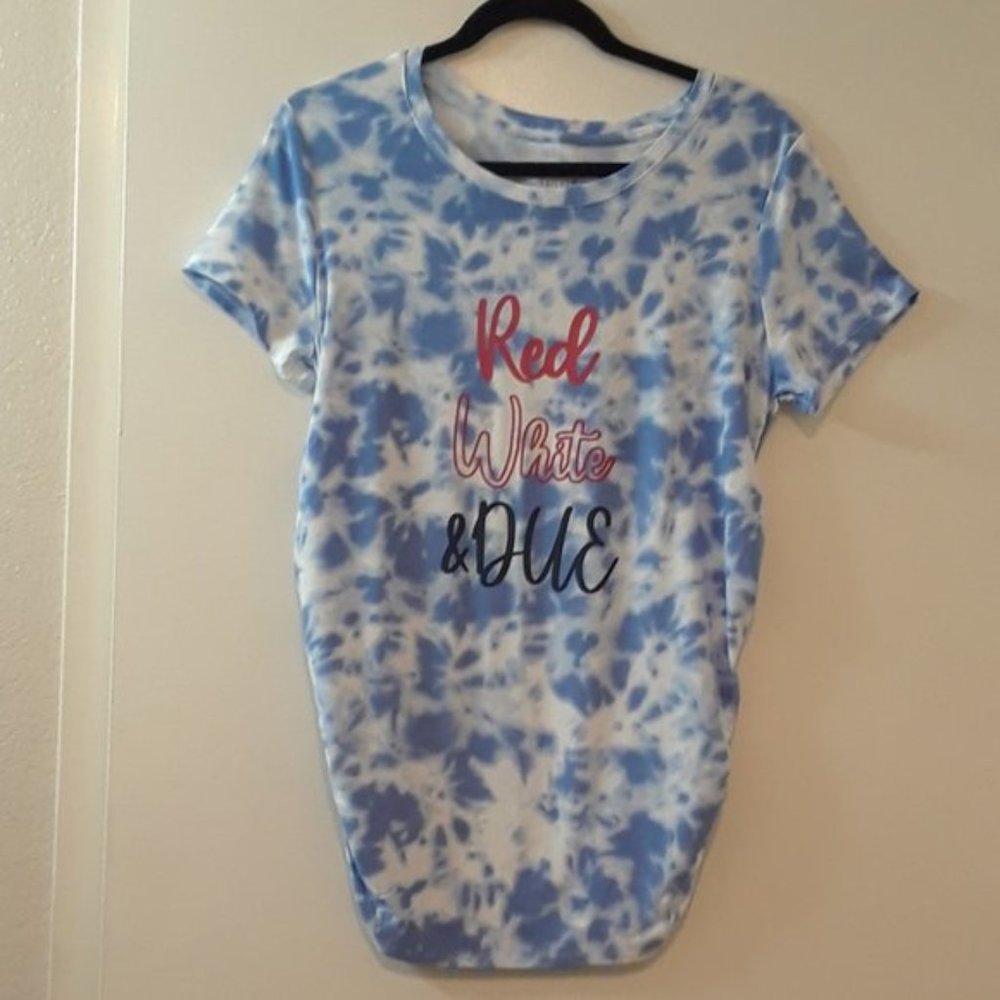 Maternity Top ,Time & Tru , Red White & Due Size M nwt